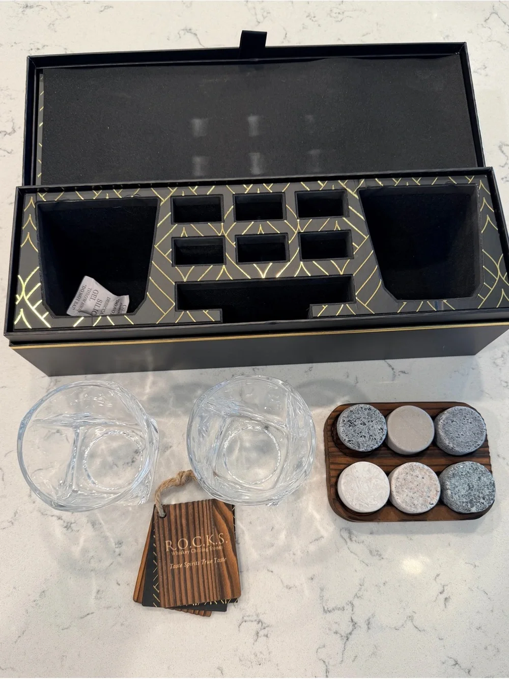 R.O.C.K.S. Whiskey Stones & Glass Gift Set